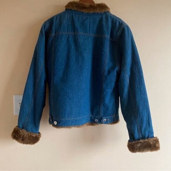 Y2K 725 Originals Denim Jacket Faux Fur Lined Woman Large - Picture 3 of 14